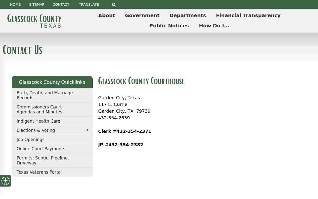 Glasscock County court contacts